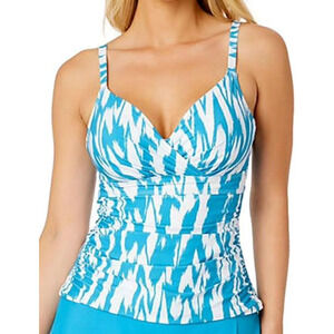 Anne Cole Womens Limited Edition UPF 50+ Tankini Top‎ Turquoise Size XL